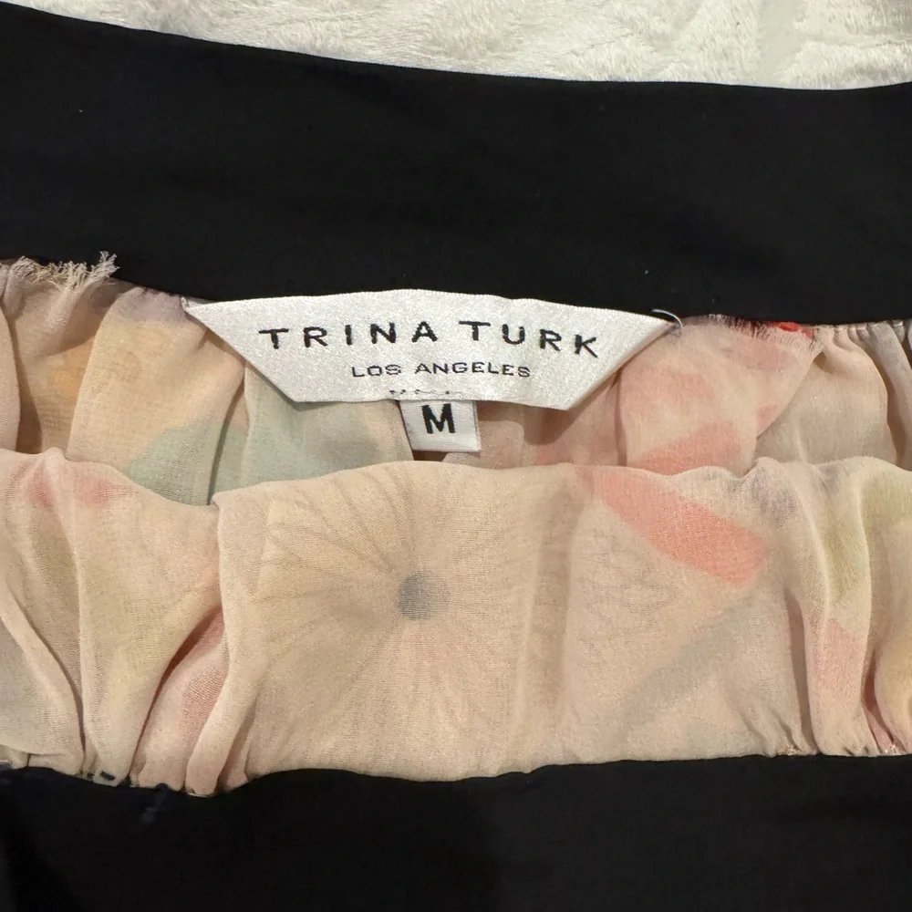Trina Turk Los Angeles Silk Japanese print tube top strapless blouse - Picture 4 of 7